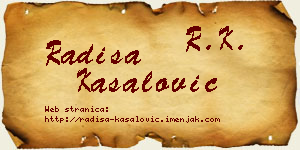 Radiša Kasalović vizit kartica